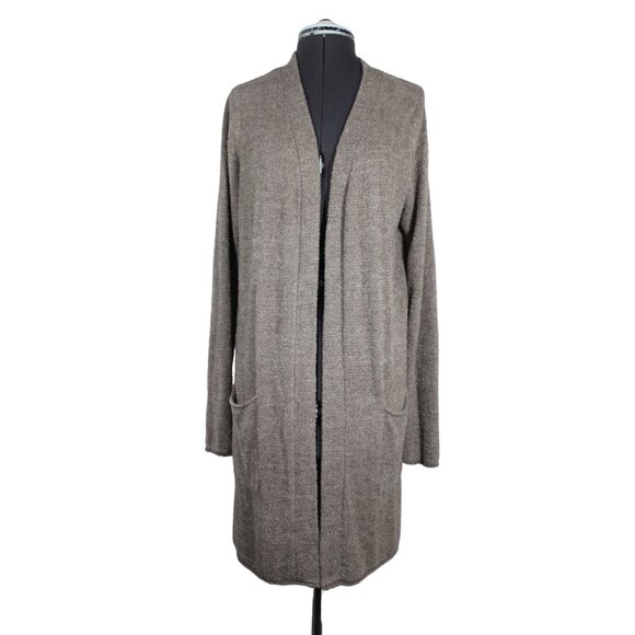 Barefoot Dreams Cozy Chic Lite women's brown long open front cardigan M - Picture 1 of 10